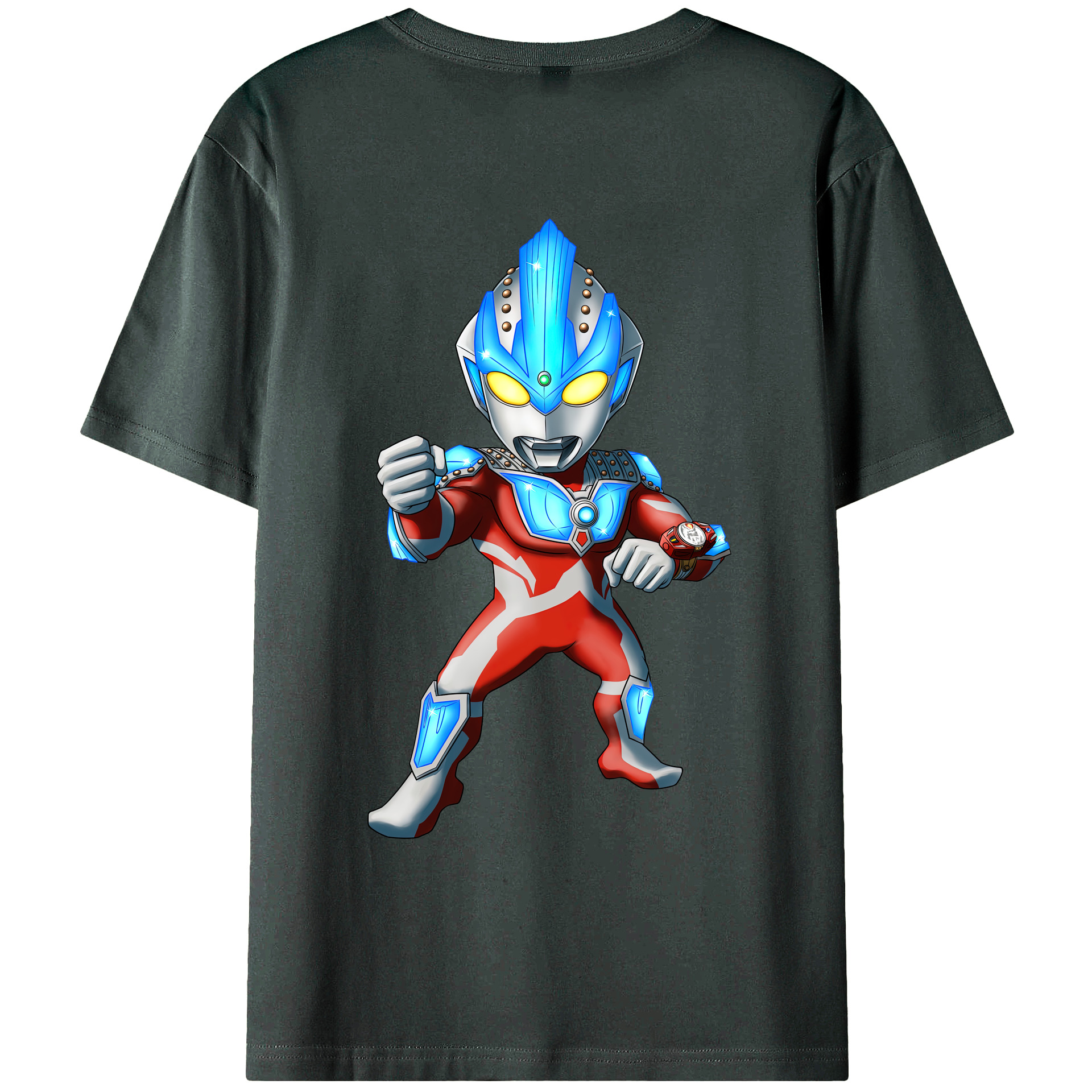 （画像用） ウルトラマン Ultraman 綿100％ メンズ半袖Tシャツ（バックプリント） 通気性
